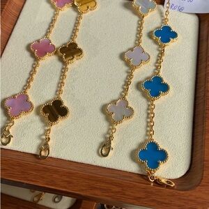 Gold and Multicolor Clover Bracelet